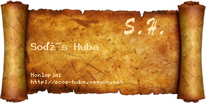 Soós Huba névjegykártya